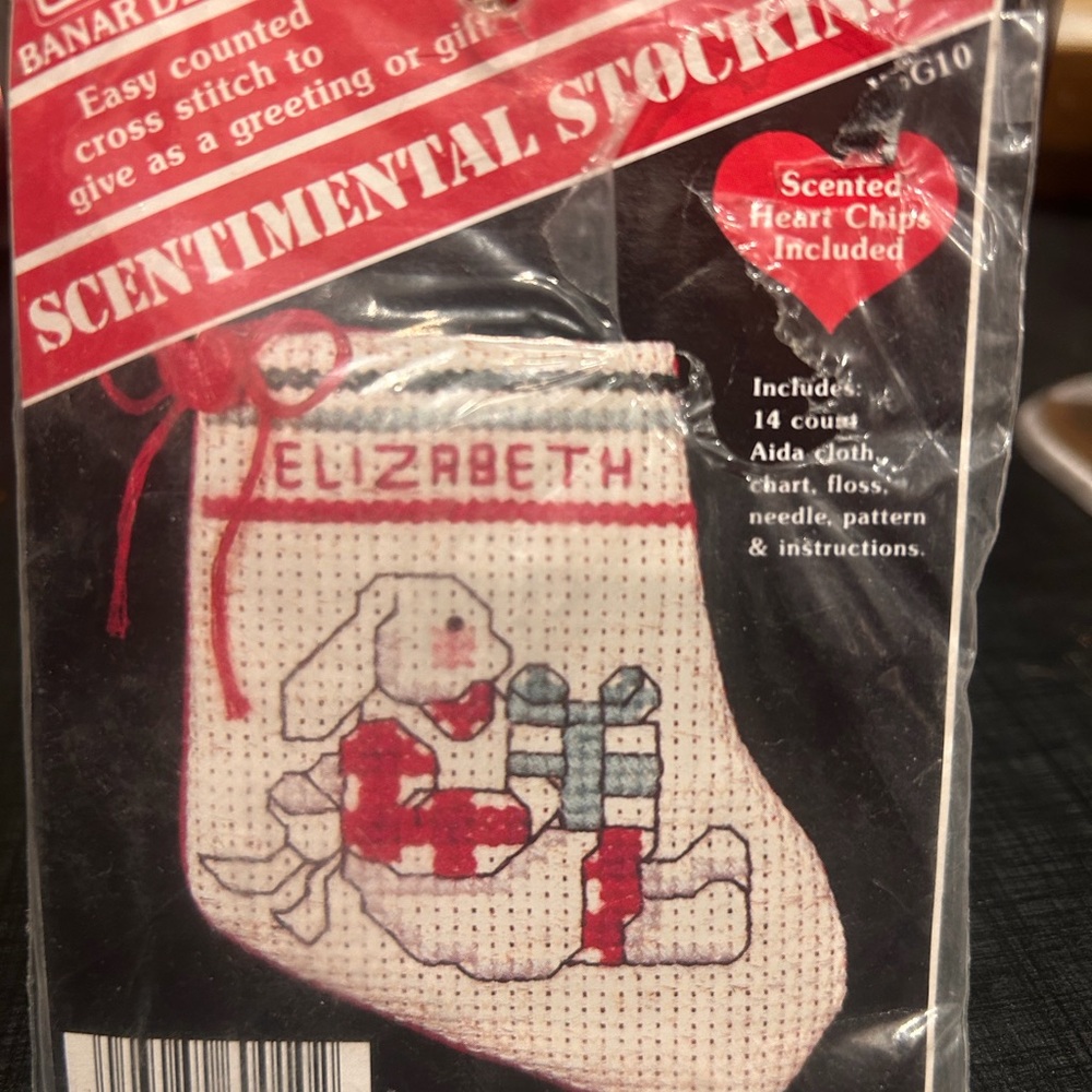 Vintage Banar Designs Cross Stitch‎ Stocking Kit with Bunny Design